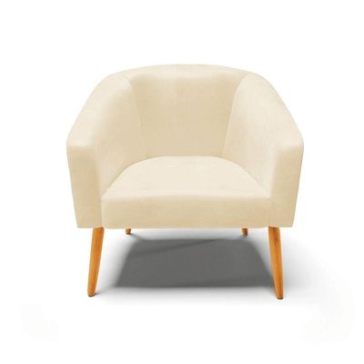 Kit 2 Poltronas Sala Decorativa Stella Sintético Pu Bege D03 D'Rossi