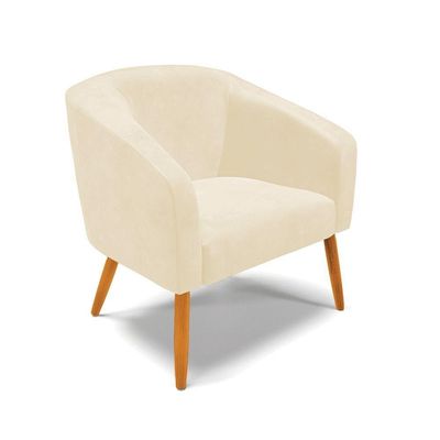 Kit 2 Poltronas Sala Decorativa Stella Sintético Pu Bege D03 D'Rossi