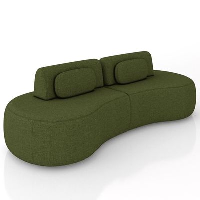 Sofá 4 Lugares 240cm Orgânico Mellanie Linho Verde Z32 - Mpozenato