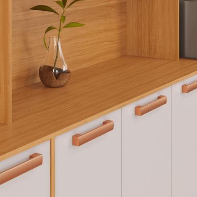 Kit Cozinha Compacta Itatiaia Nápoles 220cm Em Madeira Cinamomo-off White