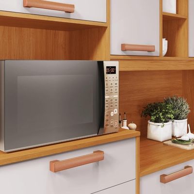 Kit Cozinha Compacta Itatiaia Nápoles 220cm Em Madeira Cinamomo-off White