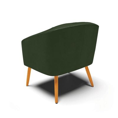 Kit 2 Poltronas Sala Decorativa Stella Verde Couro Sintético D'Rossi