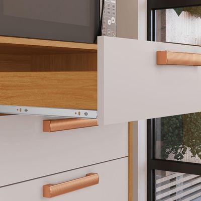 Kit Cozinha Compacta Itatiaia Nápoles 220cm Em Madeira Cinamomo-off White