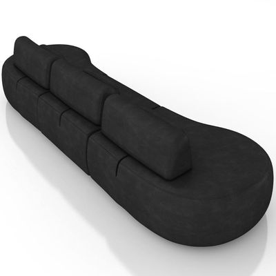Sofá 4 Lugares 366cm Orgânico Mellanie Sintético Preto Z32 - Mpozenato