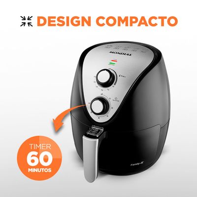 Fritadeira Elétrica Air Fryer Mondial Family AF-30 3,5L Preta - 127V