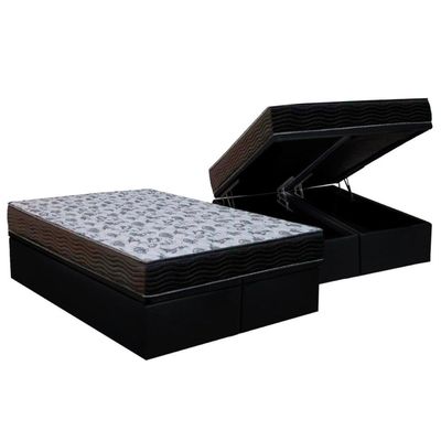 Cama Box Baú CRC Queen + Colchão Anatômico Ortobom ISO100 Ultra