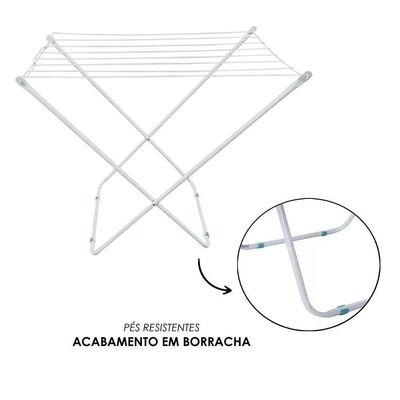 Varal De Chão Portátil Praticidade E Qualidade Sem Ocupar Muito Do Espaço