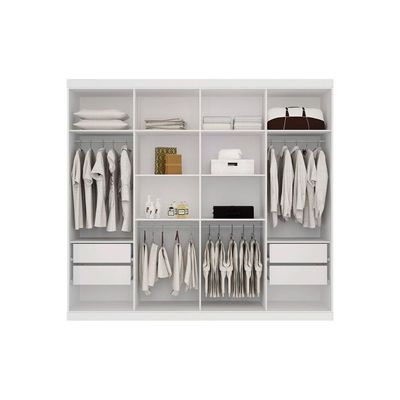 Guarda Roupa 8 Portas e 4 Gavetas c/ Pés Master Vip 8.4 Branco - Santos Andirá