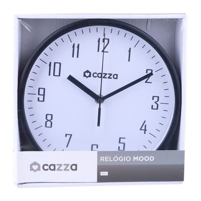 Relógio Deco 22cm Mood Cazza Preto