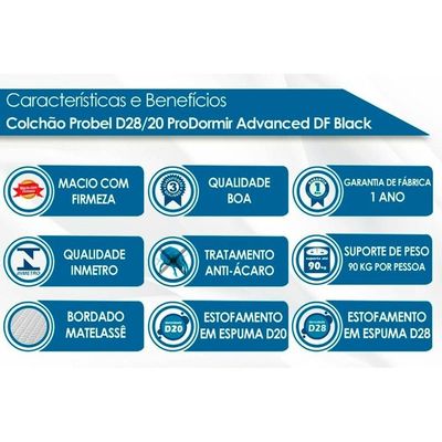Cama Box Baú CRC Casal +Colchão Espuma D28 Advanced Probel -