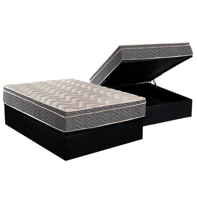 Cama Box Baú CRC Casal +Colchão Ortopédico Confort Mega Paropas -