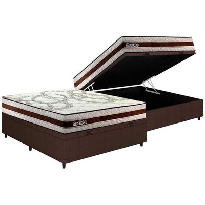 Cama Box Baú CRC Casal + Colchão Anatômico Paropas Resiste