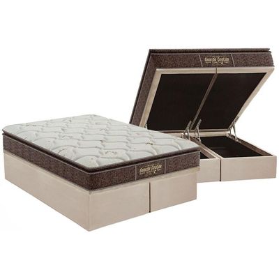 Cama Box Baú CRC Queen +Colchão Ortopédico E. Firme Probel -