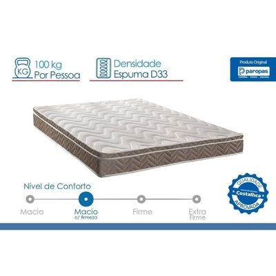 Cama Box Baú CRC Queen +Colchão Ortopédico Confort Ultra Paropas -
