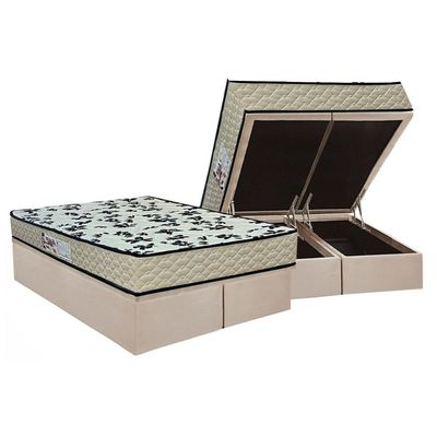 Cama Box Baú CRC Queen +Colchão D33 Pasquale Wave Paropas -