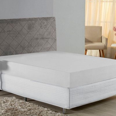 Lençol Com Elástico Casal Nobre 1 Peça 30cm De Altura Malha 100% Algodão - Branco