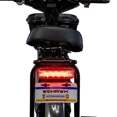 Bicicleta Elétrica EB500W Wx-01 WeHawk Bateria Chumbo Removível 48V Sem CNH Preta