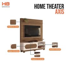 Estante Home Theater Axis Castanho Off White Com Aparador Infinity Castanho - Hb Móveis