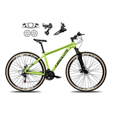 Bicicleta Aro 29 Absolute Nero 5 Alumínio 24v Câmbios Shimano Freio A Disco Hidráulico Mtb Verde 19