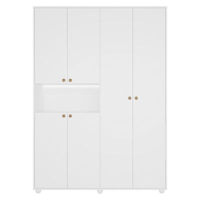 Guarda Roupa Solteiro Vittoria 6 Portas E 2 Gavetas Branco - Móveis Albatroz Branco