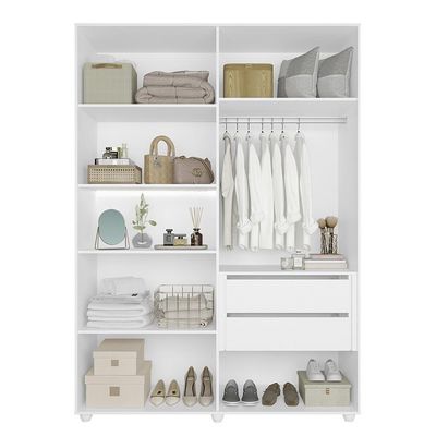 Guarda Roupa Solteiro Vittoria 6 Portas E 2 Gavetas Branco - Móveis Albatroz Branco