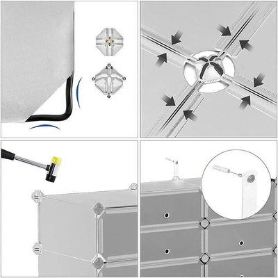 Guarda Roupa Modular 4 Prateleiras Sapateira Organizador Brinquedos Com Porta Preto