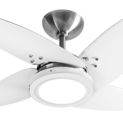 Ventilador De Teto Tron Azzam Led 4 Pás Branco/Alumínio 110V
