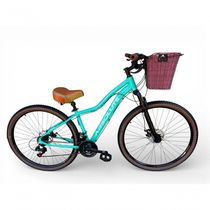Bicicleta Aro 29 Feminina Absolute Hera Retrô Vintage 21v  Cesta Selim 2 Molas Verde Tam 15
