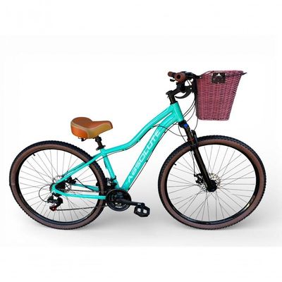 Bicicleta Aro 29 Feminina Absolute Hera Retrô Vintage 21v  Cesta Selim 2 Molas Verde Tam 15