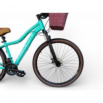 Bicicleta Aro 29 Feminina Absolute Hera Retrô Vintage 21v  Cesta Selim 2 Molas Verde Tam 15