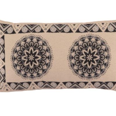 Capa De Almofada Decorativa Turin Retangular 1 Peça 58% Algodão / 42% Poliéster - Mandala Marinho