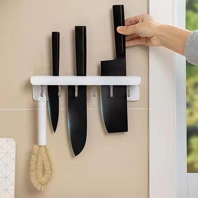 Suporte De Cozinha Porta Talheres Facas Faqueiro 6 Ganchos Cinza