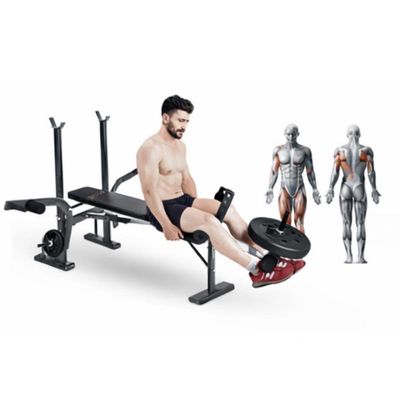 Banco Supino Musculação Treino Em Casa Ajustável Preto Ajustável
