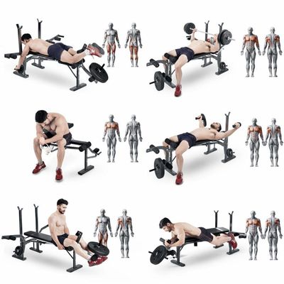 Banco Supino Musculação Treino Em Casa Ajustável Preto Ajustável