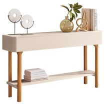 Aparador Sala De Estar 136cm Com Prateleira Fiero Off White - Hb Móveis