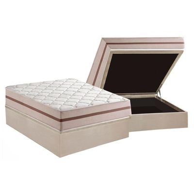 Cama Box Baú CRC Casal +Colchão Molas Classic Anjos 138x188