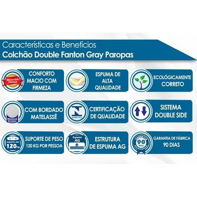 Cama Box Baú CRC Casal +Colchão Ortopédico Fanton Paropas -