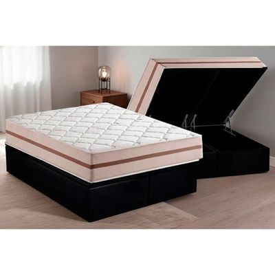 Cama Box Baú CRC Queen +Colchão Molas Classic Anjos 158x198