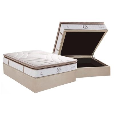 Cama Box Baú CRC Casal +Colchão Molas Imperatore C1654 Herval -