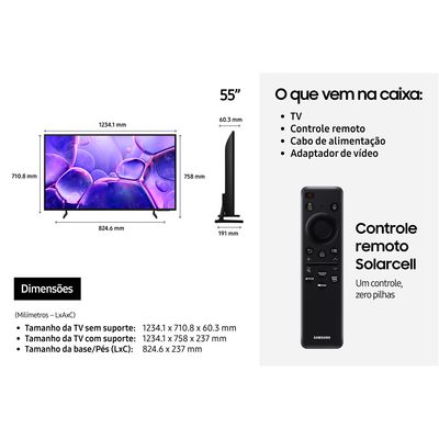 Smart Tv Led 55" U8600f 4K Ultra HD Samsung Preta Bivolt
