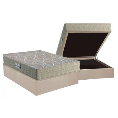 Cama Box Baú CRC Casal +Colchão Ortopédico Tech2000 Probel -