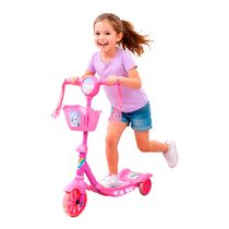 Patinete 3 Rodas com Cesta Unicórnio Mágico Play&Fun Rosa