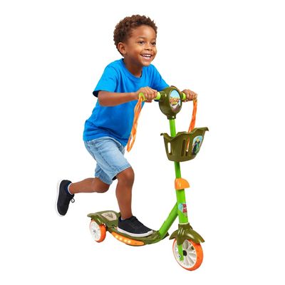 Patinete 3 Rodas com Cesta Dino Fun World Play&Fun Verde