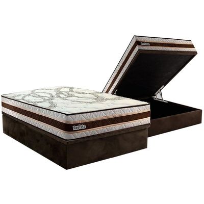 Cama Box Baú CRC Casal +Colchão D45 Ortopédico Resiste Paropas -