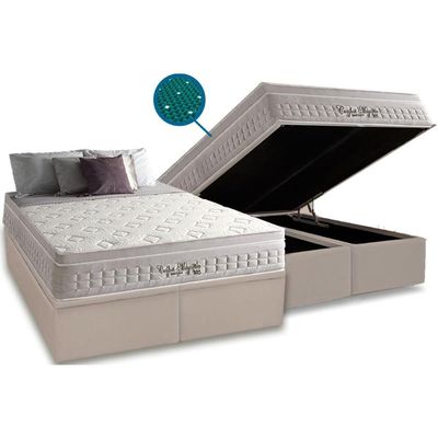 Cama Box Baú CRC King +Colchão Magnético Confort Anjos 193x203