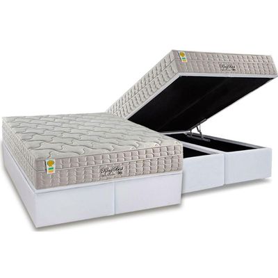 Cama Box Baú CRC +Colchão Molas Master Pocket King Best Anjos 193x203