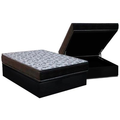 Cama Box Baú Casal + Colchão Ortopédico Ortobom ISO100 Ultra