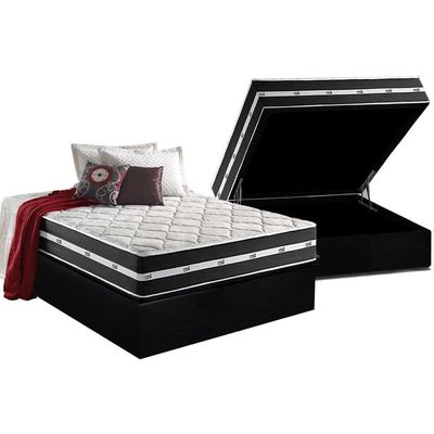 Cama Box Baú CRC Casal +Colchão Molas Bonnel Classic Anjos 138x188