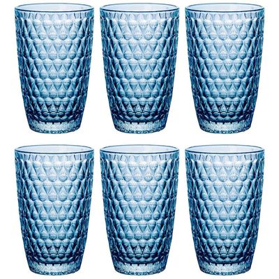 Conjunto de Copos L`Hermitage Amelie em Vidro Azul