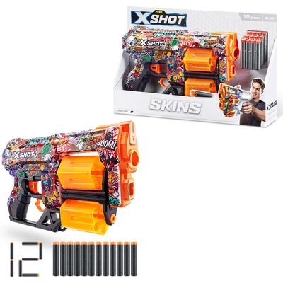 Lançador X-Shot - Skins - Dread - 12 Dardos - Sketch